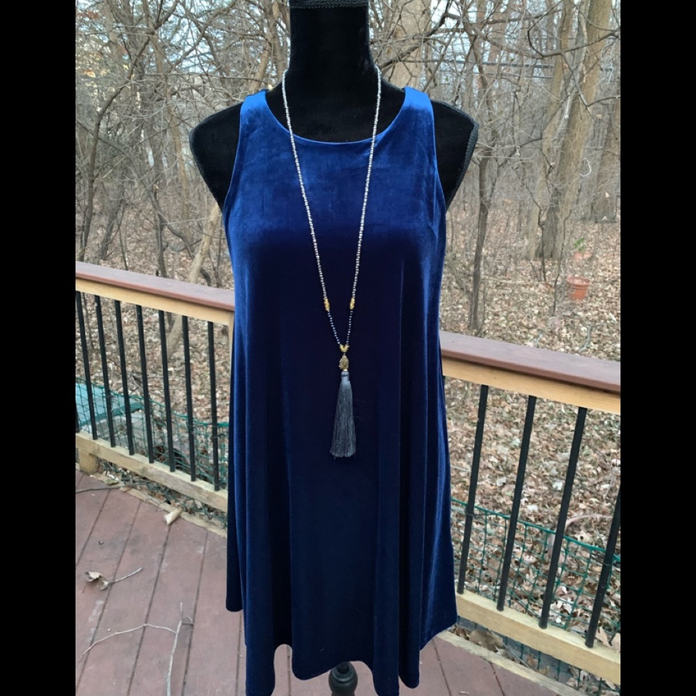 NWT Cynthia Rowley sapphire Holiday Swing Velvet Dress